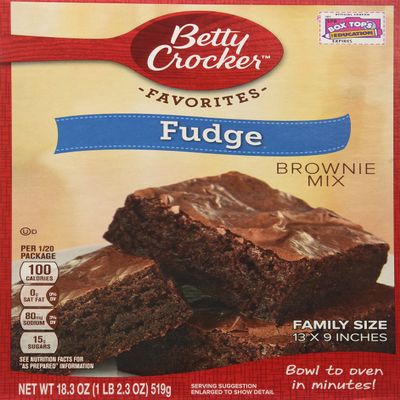 Betty Crocker Fudge Brownie Mix Family Size 18.3oz. (Pack of 4)