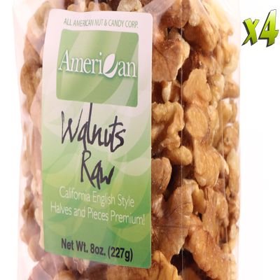 (Four) 8oz Gourmet Style Bags of Raw Californian Premium Walnuts [32oz. / 2 lbs.]
