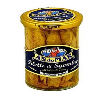 As Do Mar Mackerel Fillet in Olive Oil 8.8 Oz Jar Filetti Di Sgombro