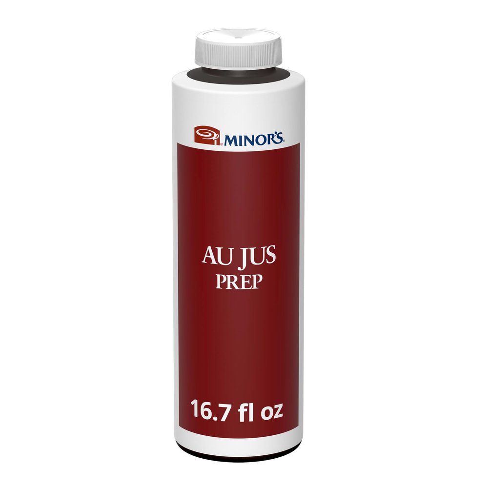 Minor's Au Jus Prep Sauce, Cooking Sauce and Marinade for Prime Rib and Red Meat, and Gluten Free, 16.7 oz Bottle