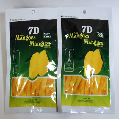 7D KSA Dried Mangoes 3.15 Oz Pouch Product of the Philippines (2 Pouches)