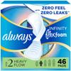 Always Infinity Feminine Pads for Women, Flexfoam Pads with Wings, Size 2, Heavy Absorbency, Unscented, 46 Count view 1