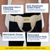 URIEL Double Sided Hernia Belts for Men - Inguinal Hernia Belt for Men, Pre and Post Surgery Truss, Size Large, Cream (39.8-44.5 Inches) view 2