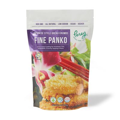 Pereg Extra Fine Japanese Panko Bread Crumbs (9 Oz) - Bread Crumbs for Coating & Stuffing - Coat Burger, Schnitzel, Vegetables, Meatballs - Kosher Certified - Resealable Packaging