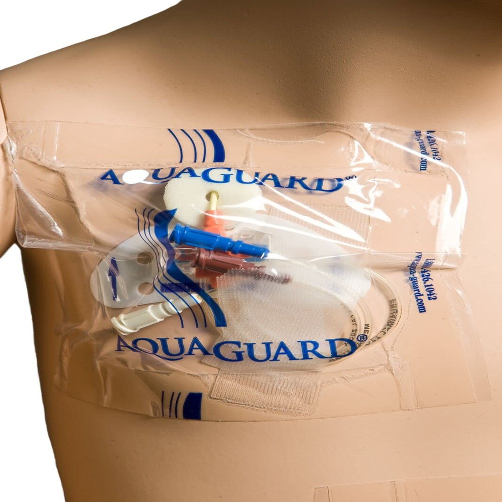 TIDI 50005-PKG AquaGuard Sheet 5 x 5 (Area of Coverage: 3.5 x 3.5) Shower Protection Sheet Self-Adhesive Moisture Barrier Wound Cover for Showering 7 Sheets Home Medical Supplies
