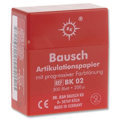 Bausch Articulating Papers BK02 Articulating Paper Pre-Cut Strips Red 300/pk