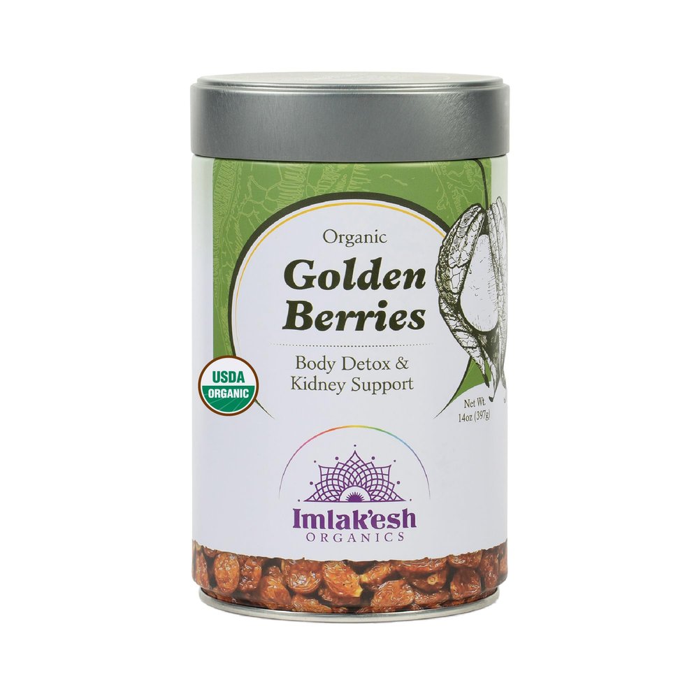 Imlakesh Organics - Organic Golden Berries - Superfruit Berries with Antioxidants and Vitamin C - Healthy Vegan Snacks with No Added Sugar - Non-GMO, and Gluten Free (16oz Glass Jar)