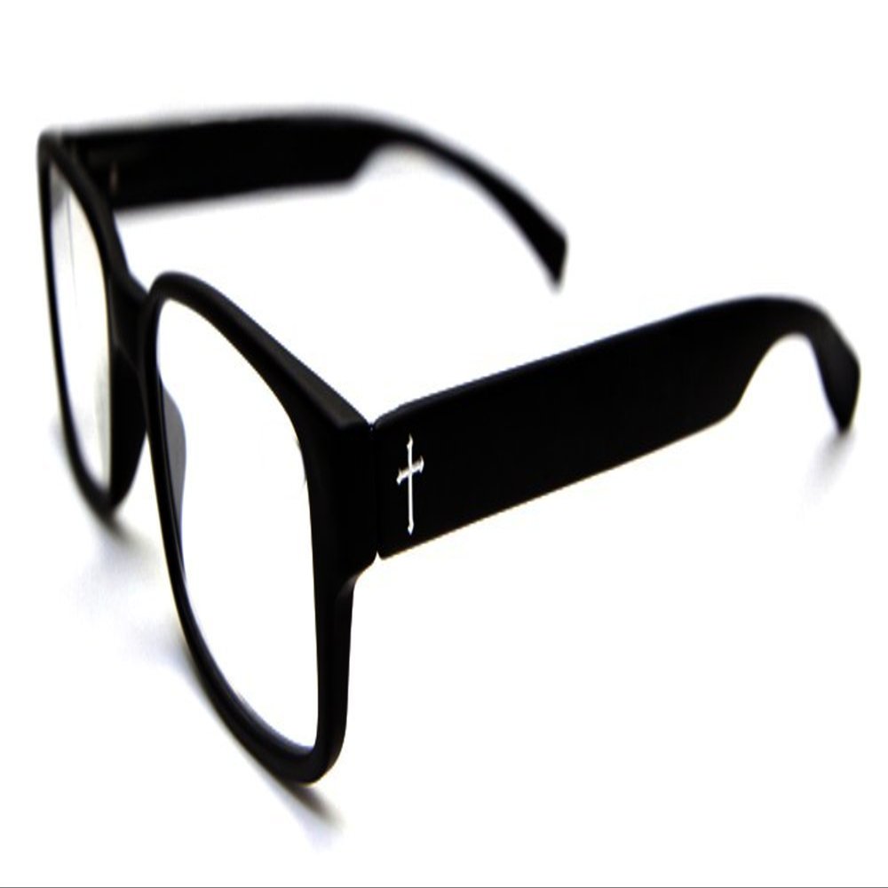 Disciple Shades Men's David Reading Glasses Black with silver cross-45mm Lens Width, 2x