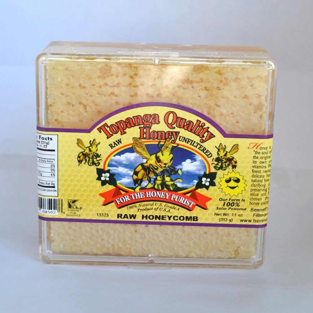 11oz Topanga Quality Honey Comb Raw Honeycomb, Unfiltered, Unpasturized, All Natural, Kosher