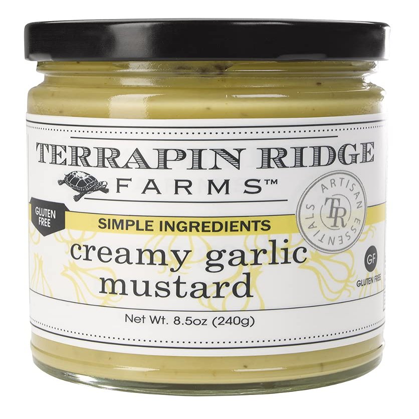 Terrapin Ridge Farms Creamy Garlic Mustard Bold Dip & Spread for Sandwiches, Burgers & Meats, Gluten Free, Keto Friendly 8.5 oz jar