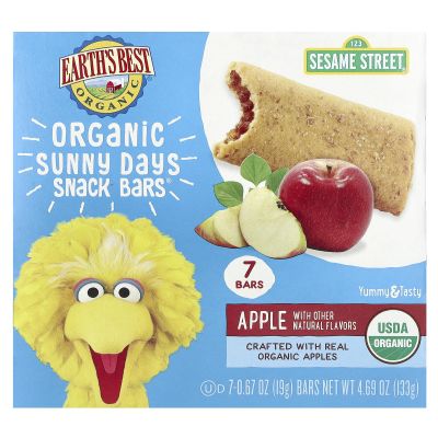 Earth's Best, Sesame Street Sunny Days Apple Snack Bars, (7-0.67 Oz) 4.69 Oz