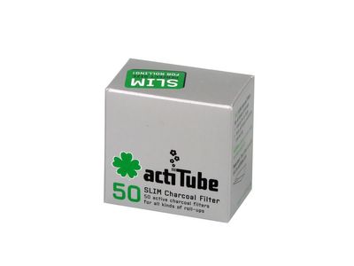 actiTube 4 x Slim Activated Carbon, 4 x 50 = 200 Filters, 0, Silver, 1-Pack