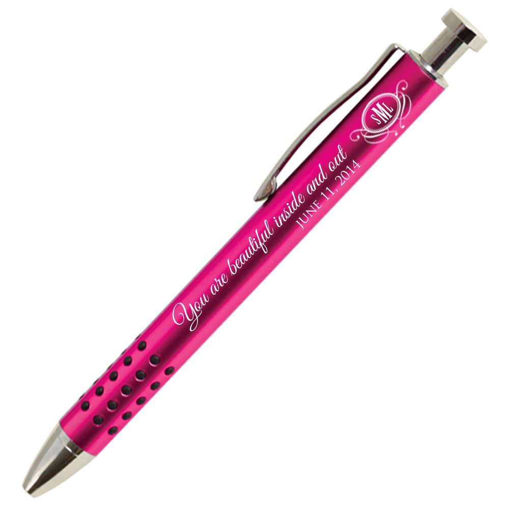 LifeSong Milestones Personalized Ball Point Pens for Wedding Gifts (Pink)