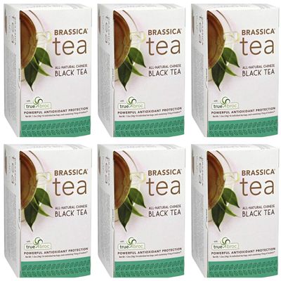 Brassica Tea Black Tea with truebroc, Case of 6 Boxes (16 Tea Bags Per Box)