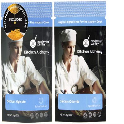 Sodium Alginate + Calcium Chloride Value Pack Non-GMO Vegan OU Kosher Certified - 100g/4oz (Bundle with 2 items)
