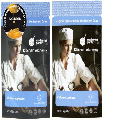 Sodium Alginate + Calcium Lactate Value Pack Non-GMO Vegan OU Kosher Certified - 100g/4oz (Bundle with 2 items)