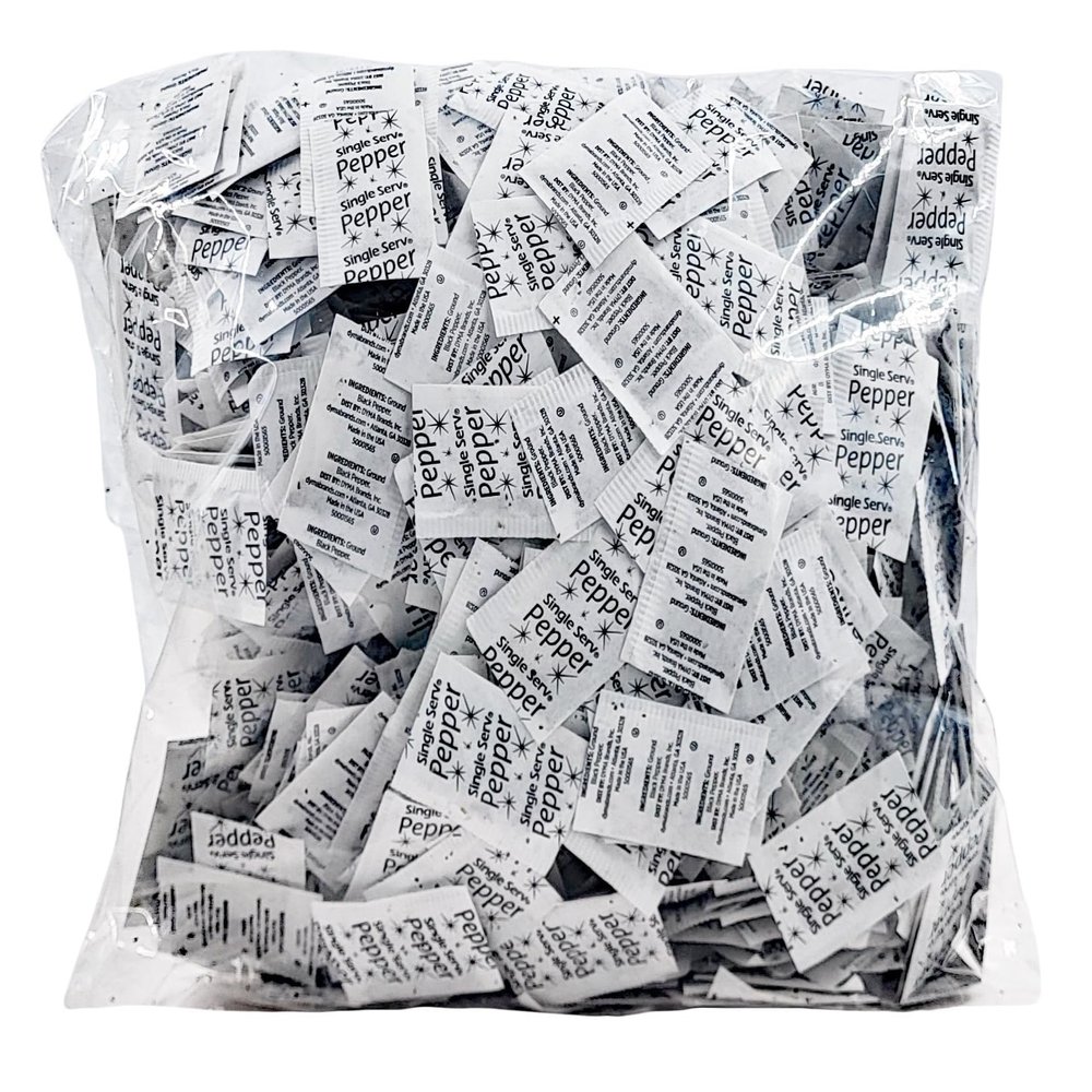 1,000 packets of gourmet ground black pepper 0.1g. each-The brand used by chefs!