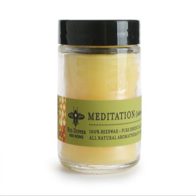 Big Dipper Wax Works Beeswax Aromatherapy Candle, Meditation - Cedarwood & Balsam, 100% Natural, Apothecary Glass, 20-Hour Burn, Relaxation & Calm, 2" x 2.5"