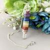 7 Chakra Stones Pendulum Gemstone Pendant Energy Healing Dowsing Crystal Pendulum Dowsing Pendulum with Chakra Chain and Crystal Ball for Reiki Healing and Crystal Grid Meditation view 3
