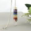 7 Chakra Stones Pendulum Gemstone Pendant Energy Healing Dowsing Crystal Pendulum Dowsing Pendulum with Chakra Chain and Crystal Ball for Reiki Healing and Crystal Grid Meditation view 4