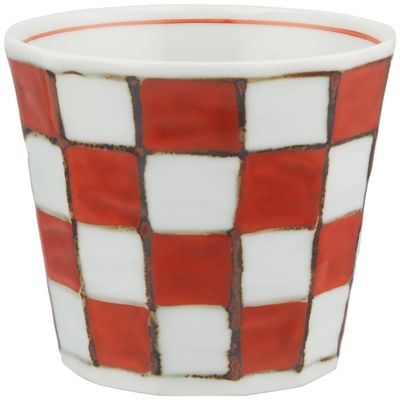 Hama Pottery 301995 Arita Pottery Sota Kiln, Checkered, Soba, Chiyokuchi, Red