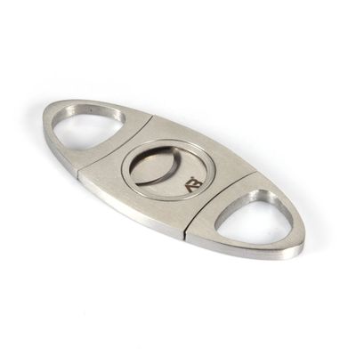 Alaska Bear Cigar Cutter Stainless Steel Guillotine Double Cut Blade in Black Gift Pouch