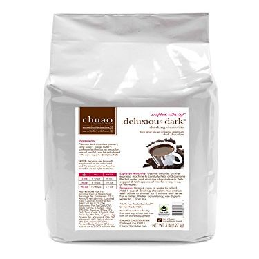 Chuao Chocolatier Deluxious Dark Bulk Drinking Chocolate | Gourmet Chocolate Hot Cocoa Artisan European No Preservatives | For Gift Baskets, Christmas, Valentines Day, Gifts for Women, Men, Birthday, Thank You, Care Package | 5 lb Bag