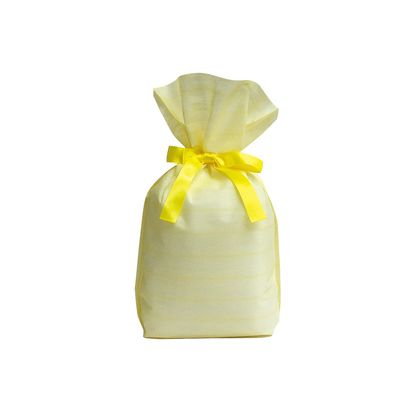  Kakkei FHRY03 Drawstring Bag, Non-woven Fabric, Ribbon Included, 10 Pieces, M, Yellow