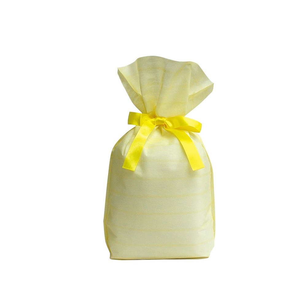  Kakkei FHRY03 Drawstring Bag, Non-woven Fabric, Ribbon Included, 10 Pieces, M, Yellow