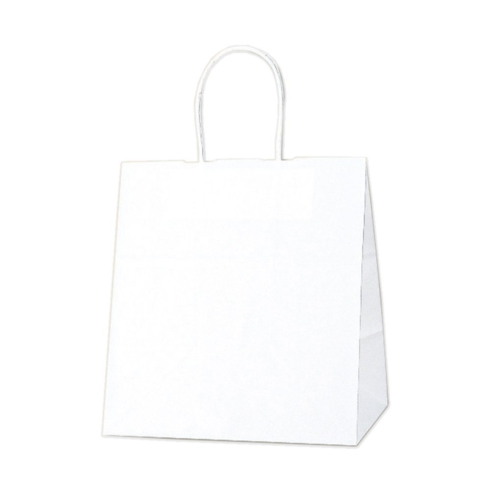 Heiko Handbag, Paper Bags, 25CB 26-18, White, 10.2 x 7.1 x 11.2 inches (26 x 18 x 28.5 cm), 50 Sheets