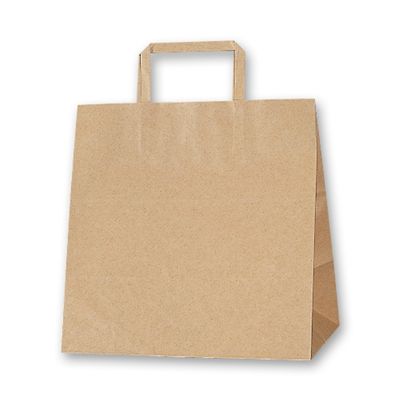 (Shimojima) Heiko H25CB E Paper Bags, Flat Handles, Unbleached, Craft, 10.2 x 6.3 x 10.2 inches (26 x 16 x 26 cm), 50 Sheets