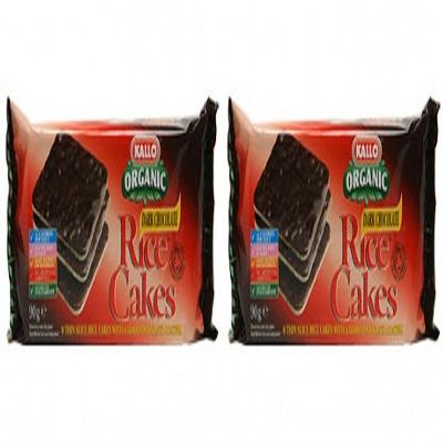 (2 Pack) - Kallo - Rice Cakes Dark Chocolate | 90g | 2 PACK BUNDLE