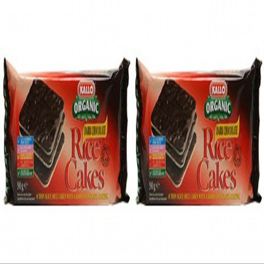 (2 Pack) - Kallo - Rice Cakes Dark Chocolate | 90g | 2 PACK BUNDLE