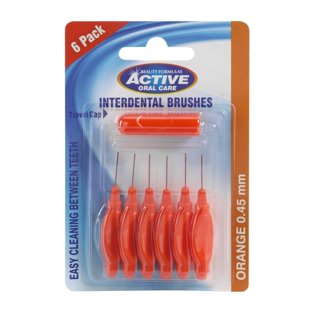 Beauty Formulas Interdental Brush with Travel Cap, 0.45 mm