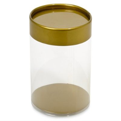 2 Pc. SMALL ROUND GOLD ContainersPET 3" dia.x 3" H Gold Lid and Base (5 unit, 6 pack per unit.)