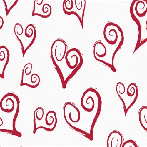 Curly Swirly Hearts Tissue Paper120~20"x30" Half Ream Tissue Prints (2 Unit, 120 Pack per Unit.)