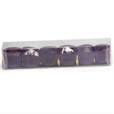 2 pc MEDIUM Clear Truffle Boxesw/Gold Bottom 8-1/16x1-1/4x1-3/16" (2 unit, 25 pack per unit.)