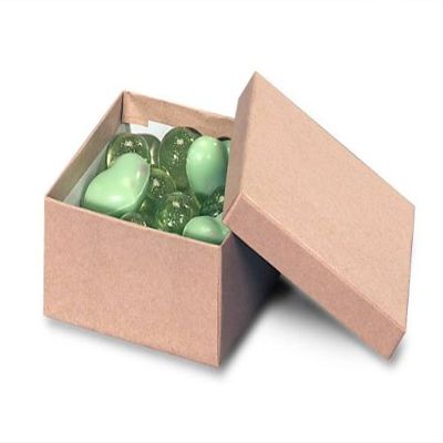 3-1/2x3-1/2x1-7/8" BROWN KRAFTJewelry Boxes w/ Non-Tarnish Cotton (1 unit, 100 pack per unit.)