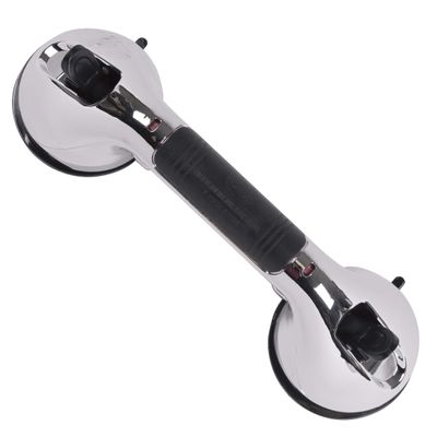 CAREX Ultra Grip Shower Grab Bar - Shower Handle and Bathroom Bar - 12 Inch Safety Bar With Dual Locking Suction Cups For Bathtubs and Showers, Chrome