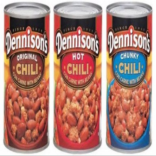 Deluxe Dennisons Chili Con Carne Bundle Featuring 2 Cans each of Dennisons Original Chili, Dennisons Hot Chili, and Dennisons Chunky Chili