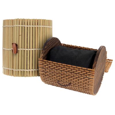 BambooMN Granulated Bamboo Charcoal Odor Absorber Bag in Decorative 4" Green and Brown Cylinder, 4 Sets