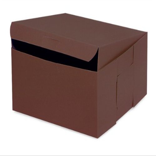 Bakery Boxes - 7x7x4" Chocolate Bakery Boxes 1 - piece Lock Corner Box - (200 Per Pack) - WRAPS - BBCH774