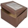 10x10x4" CHOCOLATE WINDOW Bakery1-Piece Lock Corner Box (1 unit, 100 pack per unit.) view 1