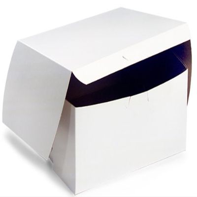 Bakery Boxes - 12x12x5" White Bakery Boxes 1 - piece Lock Corner Box - (100 Per Pack) - WRAPS - BBWH12125