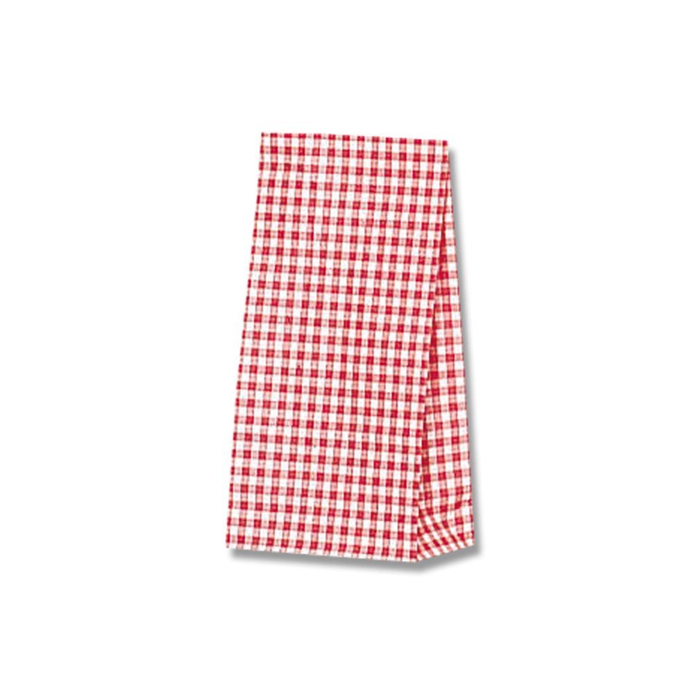 Shimojima 3078100 Heiko Paper Bags, Gusset, Fancy Bag, SS, Gingham Mini, Aka, 3.5 x 2.0 x 6.9 inches (9 x 5 x 17.5 cm), 100 Sheets