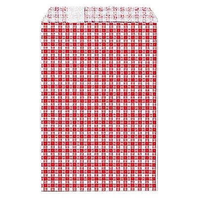 (Shimojima) Heiko R-85 Paper Bags, Patterned Small Bags, With Velour, Gingham Mini, Aka, 4.1 x 5.9 inches (10.5 x 15 cm), 200 Sheets