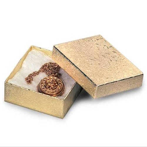3-1/2x3-1/2x7/8" GOLD FOIL JewelryBoxes w/Non-Tarnishing Cotton (1 unit, 100 pack per unit.)