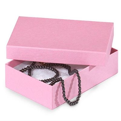 5-1/2x3-1/2x1" PINK Jewelry BoxesMatte Kraft w/Non-Tarnishing Cotton (1 unit, 100 pack per unit.)