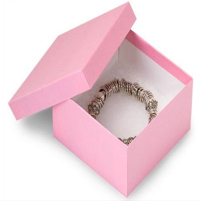 3-1/2x3-1/2x1-7/8 PINK KRAFTJewelry Box w/ Non-tarnish Cotton (1 unit, 100 pack per unit.)
