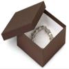 3-1/2x3-1/2x1-7/8 CHOCOLATE KRAFTJewelry Box w/ Non-tarnish Cotton (1 unit, 100 pack per unit.)
